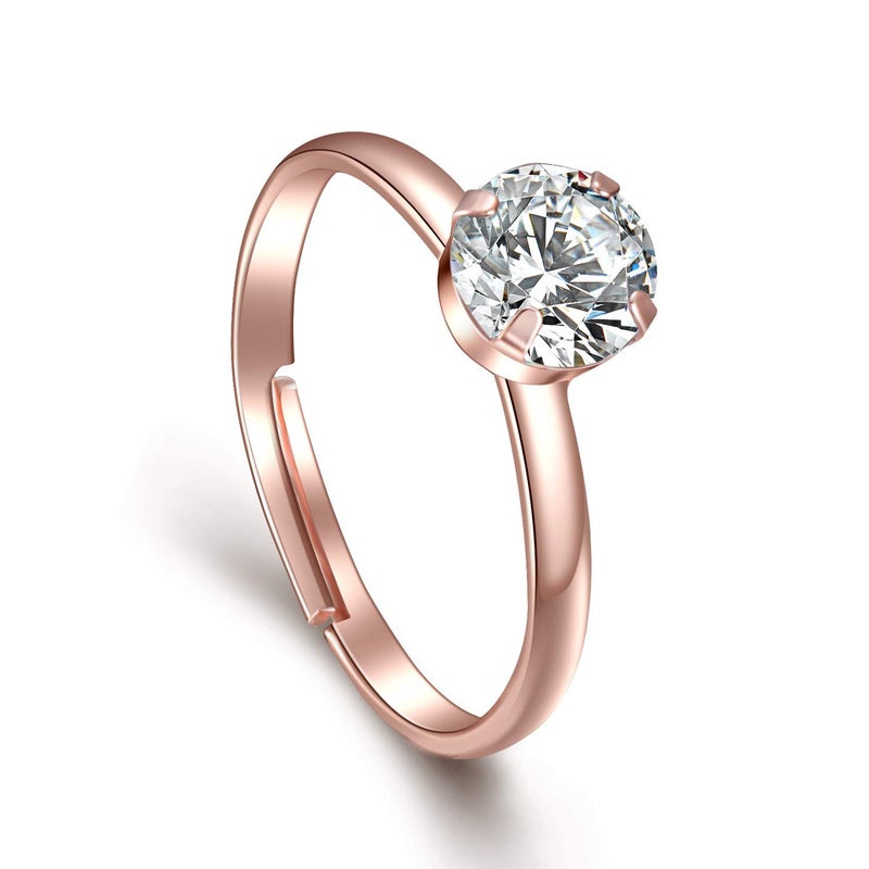 Topoox 40 Pack Rose Gold Diamond Engagement Rings for Bridal Shower Party Game Wedding Table Decorations - Image 1